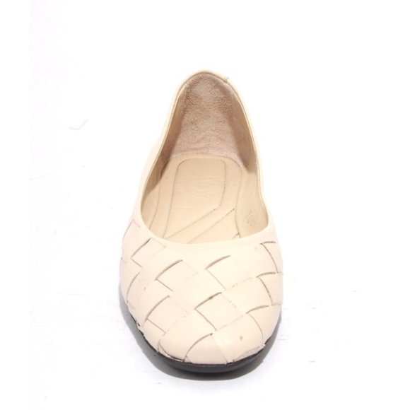 Massimo Santini 7001 Beige Woven Leather Loafer Flats Shoes